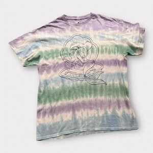 Disney Princess Womens The Little Mermaid Ariel Purple Tie‎ Dye T-shirt Sz L